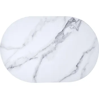 Koupelnová předložka Koupelnová předložka Marble Intesi oválná bílý mramor extra savá mikrovlákno 40x60 cm