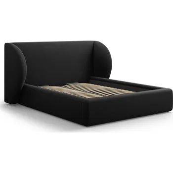Postel Čalouněná postel Miley II černý samet 160x200 s úložným prostorem do ložnice glamour