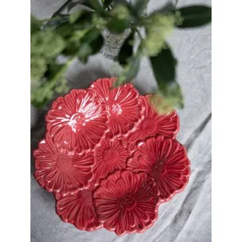 Talíř Keramický servírovací talíř Äng Red 25 cm