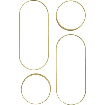 Zrcadlo Intesi Sada 4 kulatých zlatých zrcadel Deco