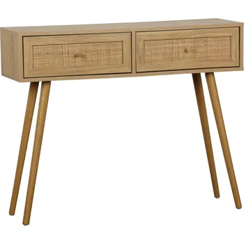 Konzolový stolek Ballo boho ratanová konzole se zásuvkami do předsíně a obýváku, úzký příruční stolek ke zdi