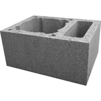 Komín SUPERKOMÍNY Komínová tvárnice jednoprůduchová s větrací šachtou, 520 x 380 mm, výška 245 mm