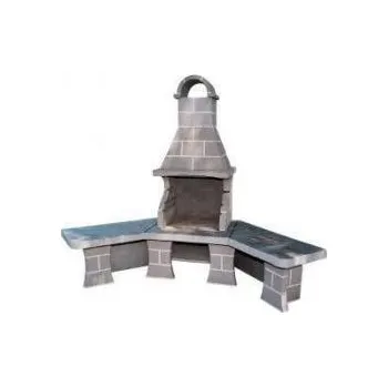 Zahradní krb Zahradní krb Beskyd - rohový se stolky