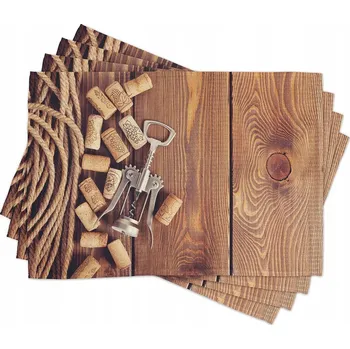 prostírání PODLOŽKY PROSTÍRÁNÍ NA STŮL SADA 4KS 30x45CM DŘEVĚNÝ KORKOVÝ STŮL