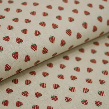 Dekorační látka P0815 režná, jahůdky, š.150