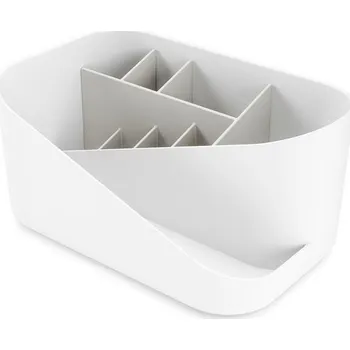 Úložný box Organizér na kosmetiku Umbra Glam bílý moderní s přihrádkami do zásuvky nebo na toaletní stolek