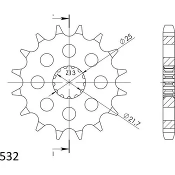 Řetězová sada pro motocykl Řetězové kolečko SUPERSPROX CST-440:14 14 zubů, 532