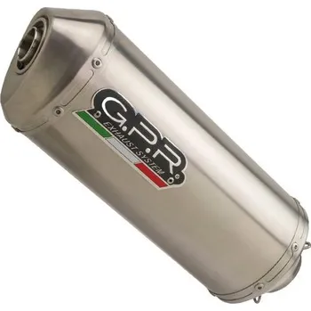 Výfuk pro motocykl Koncovka výfuku Slip-on GPR SATINOX Y.165.SAT Broušená nerezová ocel zahrnuje spojovací svod a odnímatelný dB killer