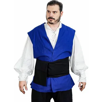 Karnevalový kostým Výprodej Modrá pirátská vesta se šněrováním na zádech - Outlet