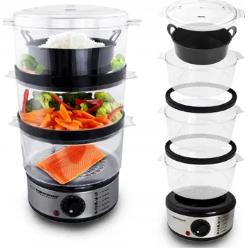 Parní hrnec Napařovač Esperanza I-T STEAM 7,5 l bezbarvý 400 W