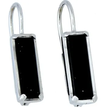 Náušnice Goldstore Náušnice Onyx bílé zlato Váha: 2.60 g