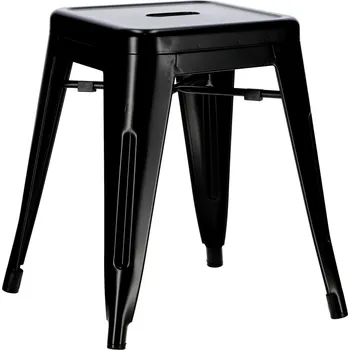 Stolička Kovová stolička Paris černá ve stylu Tolix do kuchyně a jídelny loftová 46 cm D2.DESIGN