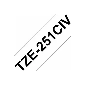 Pásek do tiskárny Brother - TZe-251CIV, bílá / černá (24mm, laminovaná)