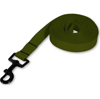 Vodítko pro psa Lehké stopovací vodítko PafDog® ploché, 2cm, 4 délky - khaki zelená DÉLKA VODÍTKA: 10 metrů