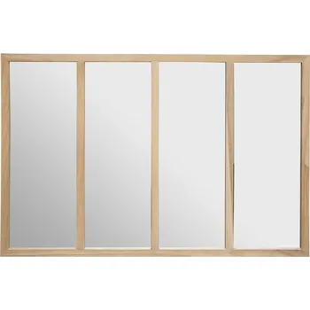 Zrcadlo Závěsné obdélníkové zrcadlo 116x76 cm do koupelny v dřevěném rámu Atmosphera