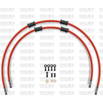 CROSSOVER Hadice přední brzdy sada Venhill POWERHOSEPLUS SUZ-6034FB-RD (2 hadice v sadě) červené hadice, černé koncovky