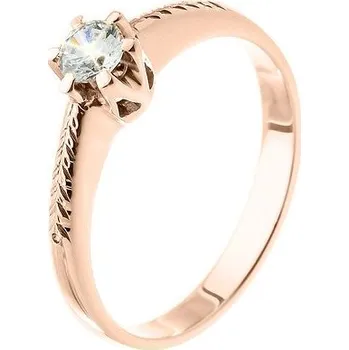 Prsten JK Zlatý zásnubní prsten s přírodním diamantem Velikost prstenu: 46 Diamant 0,24 ct (4,0 mm) ZPTO118C-46-1000