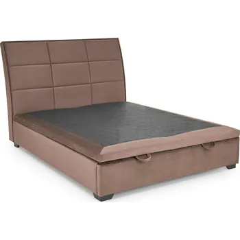 Postel Intesi kontinentální postel 160x200 béžová sametová s úložným prostorem do ložnice