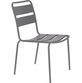 Jídelní židle Kovová židle Barco šedá moderní do kuchyně a zahrady Intesi snadné čištění