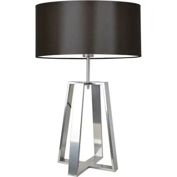 Lampička Stolní noční lampa Thor moderní hnědá s látkovým stínidlem do ložnice a obýváku LYSNE