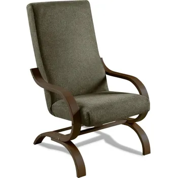 Křeslo Relaxační křeslo na lyžinách Corsica zelený samet do obýváku skandinávský s područky Intesi