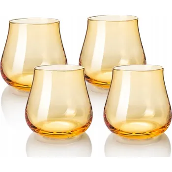 Sklenice Skleničky na whisky, skleničky na vodu, koktejlové skleničky , poháry B.Bohemian oranžová, vícebarevná, žlutá 340ml 4 ks