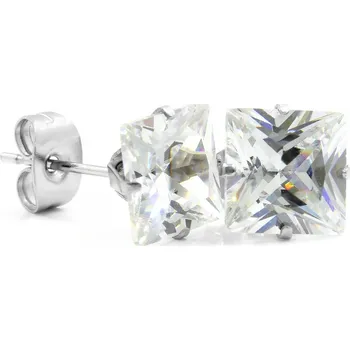 Náušnice BRUNOshop.cz Náušnice ČTVEREČKY s kamínkem 0,8 cm