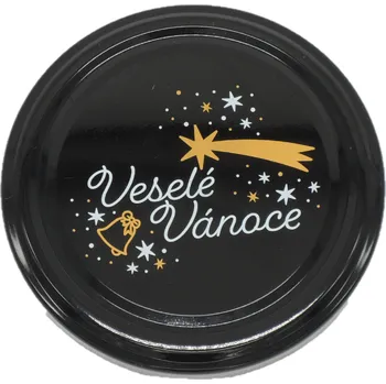 Víčko na zavařovací sklenici Zavařovací víčko ČERNÉ TO 82 VESELÉ VÁNOCE Počet kusů v balení: 1