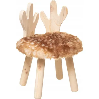 Stolička Stolička DEER s kožešinovým sedákem 27 x 38 cm Atmosphera