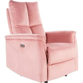 Křeslo Elektrické rozkládací křeslo do obýváku Mars růžový samet s USB moderní Intesi