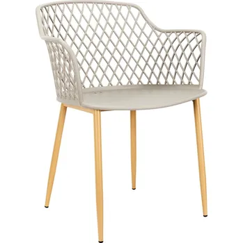 Jídelní židle Jídelní židle Basel šedá moderní plastová s područkami na kovových nohách