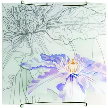 Stropní svítidlo Spring čtvercové skleněné fialové 30x30 moderní do obýváku a ložnice