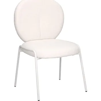 Jídelní židle Čalouněná židle Bianco boucle bílá do jídelny a obýváku moderní skandinávský styl Intesi
