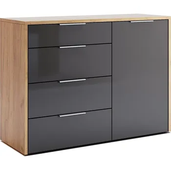Komoda Komoda se zásuvkami Lana 120 cm dub craft šedý moderní do obýváku Intesi