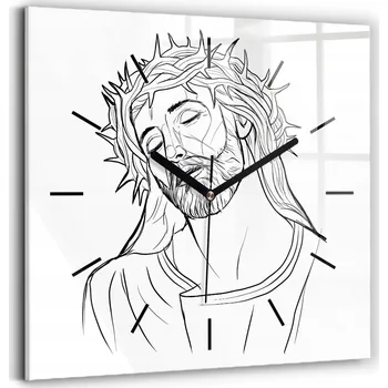 Hodiny Dekorativní nástěnné hodiny s motivem Ježíše Krista - tichý chod