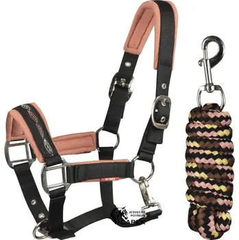 Ohlávka a vodítko Red Horse -SOFT- - Černá - X-full