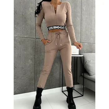 Green Plant Souprava top + tepláky Barva: Béžová, Velikost: UNI