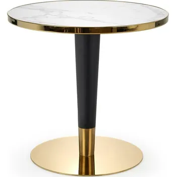 Jídelní stůl Intesi Kulatý stůl Mosa, bílý mramor, černý