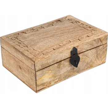 Úložný box Šperkovnice / Úložný box SOMBRE, dřevěný, zdobený, HOMLA