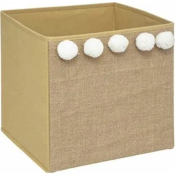 Úložný box Jutový úložný box 29x29 Kali Atmosphera boho s bambulkami na hračky a drobnosti
