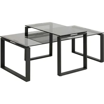 Konferenční stolek Sada 2 skleněných konferenčních stolků Katrine glamour obdélníkový do obýváku Actona