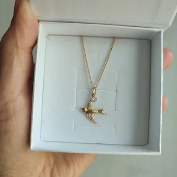 Náhrdelník Leť si gold filled náhrdelník s vlaštovkou a zirkonem