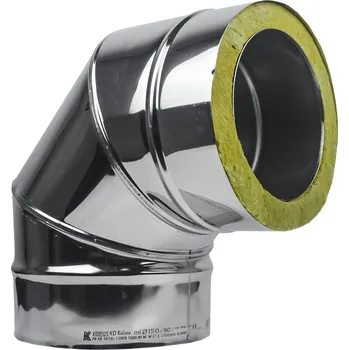 Komín SUPERKOMÍNY Nerezové izolované koleno 90°, DN 120, tl. izolace 30 mm