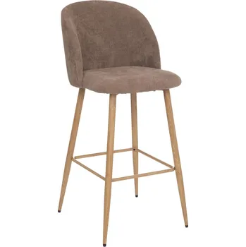 Barová židle Barová židle čalouněná Celeste tmavě béžová s opěrkou do moderní kuchyně Atmosphera 77 cm