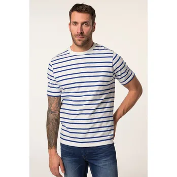 JP-Aware, Plus size Pruhované tričko, JP AWARE, udržitelnost, krátké rukávy, OCS certifikovaná biobavlna pro plnoštíhlé nadměrná velikost, 837297200-1456, béžový, 7XL, Plus size oblečení, Oblečení pro vysoké muže, Nadměrné velikosti, Oblečení pro plnoštíh