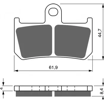 Brzdová destička Brzdové destičky GOLDFREN 246 GP6 (1 set = 2pcs small, 2pcs large)