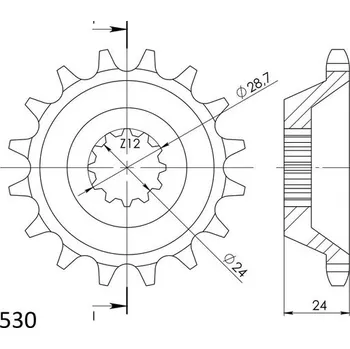 Řetězová sada pro motocykl Řetězové kolečko SUPERSPROX CST-528:15 15 zubů, 530