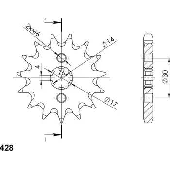 Řetězová sada pro motocykl Řetězové kolečko SUPERSPROX CST-273:14 14 zubů, 428