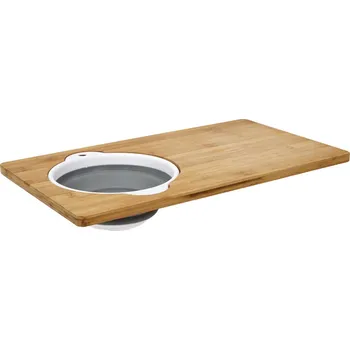 Kuchyňské prkénko Intesi bambusové prkénko na krájení se sítkem na zeleninu a ovoce moderní 49,5x28 cm