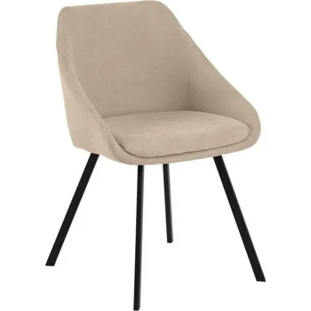 Jídelní židle Čalouněná jídelní židle Nils Actona béžová moderní skořepinová na černých nohách